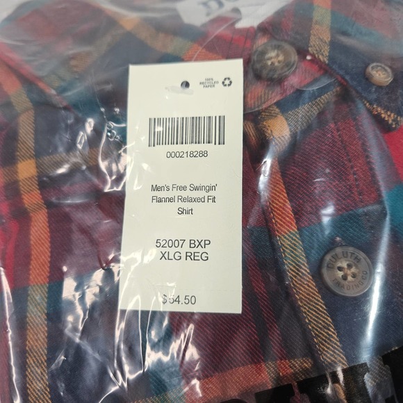 Flannel Plaid Shirt Mens XL Duluth Free Swingin Relax Fit Shacket Lumberjack - Picture 3 of 3
